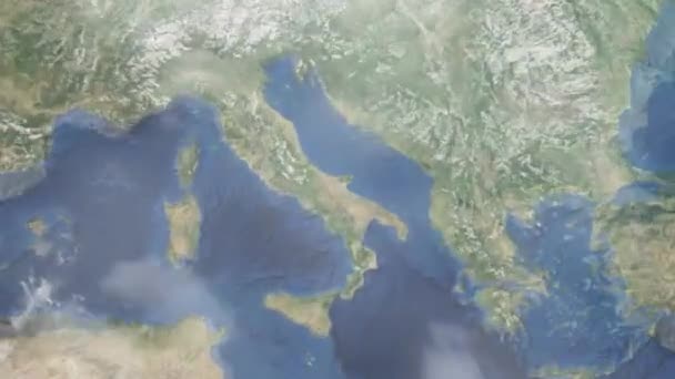 Zoom Earth Space City Animation Zoom City Foggia Italy Stock — Stock Video