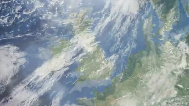 Zoom Terra Espaço Para Cidade Animação Aproxime Cidade Leeds Grã — Vídeo de Stock