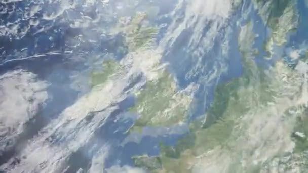 Přiblížit Zemi Vesmíru Města Animace Přiblížit Město Manchester Velká Británie — Stock video