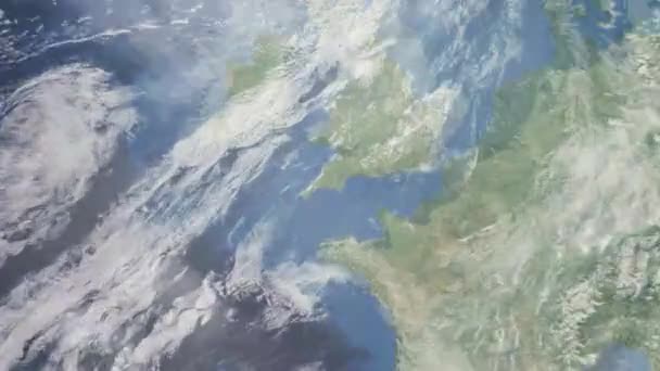 Přiblížit Zemi Vesmíru Města Animace Přiblížit Město Plymouth Velká Británie — Stock video