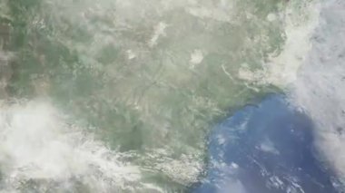 Uzaydan Brezilya 'nın Londrina şehrine yakınlaş. 3D animasyon, Stock video görüntüleri.