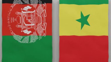Afganistan ve Senegal satranç tahtasının başında. Ülkeler arasındaki siyasi ilişkiler kavramı. 3d canlandırma