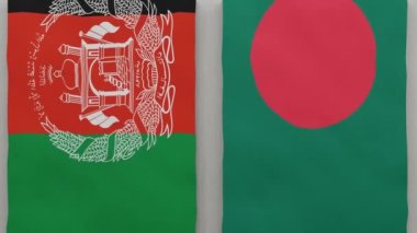 Afganistan ve Bangladeş satranç tahtasının başında. Ülkeler arasındaki siyasi ilişkiler kavramı. 3d canlandırma