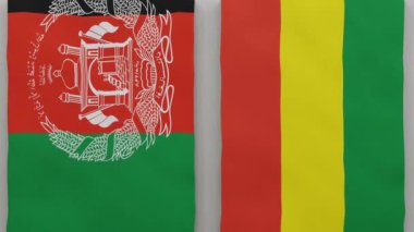 Afganistan ve Bolivya satranç tahtasında. Ülkeler arasındaki siyasi ilişkiler kavramı. 3d canlandırma