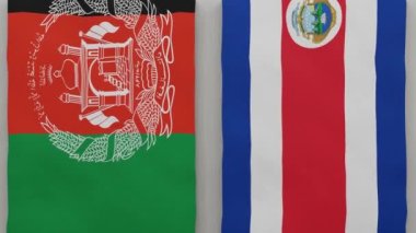 Afganistan ve Kosta Rika satranç tahtasında. Ülkeler arasındaki siyasi ilişkiler kavramı. 3d canlandırma