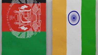 Afganistan ve Hindistan satranç tahtasında. Ülkeler arasındaki siyasi ilişkiler kavramı. 3d canlandırma
