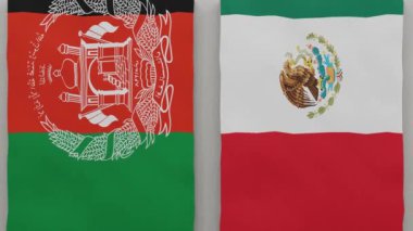 Afganistan ve Meksika satranç tahtasında. Ülkeler arasındaki siyasi ilişkiler kavramı. 3d canlandırma