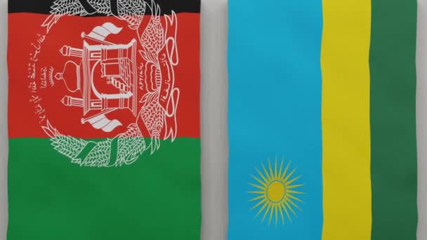 Afghánistán Rwanda Šachovnici Koncept Politických Vztahů Mezi Zeměmi Animace — Stock video