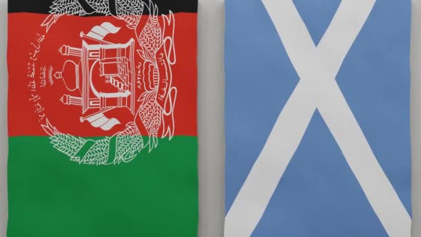 Afghanistan Scozia Alla Scacchiera Concetto Relazioni Politiche Tra Paesi Animazione — Video Stock