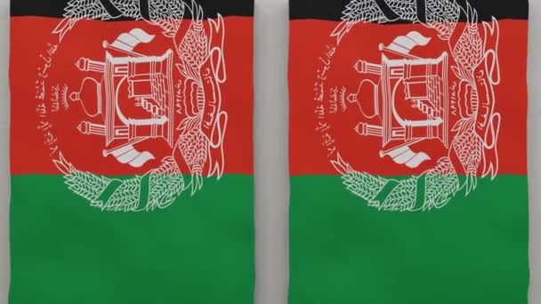 阿富汗和阿富汗在棋盘上 国家间政治关系的概念 3D动画 — 图库视频影像