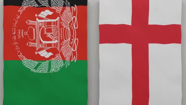 阿富汗和英国在棋盘上 国家间政治关系的概念 3D动画 — 图库视频影像