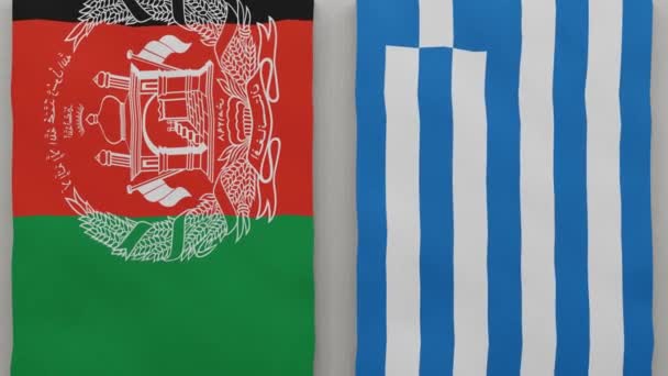 阿富汗和希腊在棋盘上 国家间政治关系的概念 3D动画 — 图库视频影像