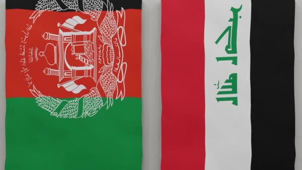 阿富汗和伊拉克在棋盘上 国家间政治关系的概念 3D动画 — 图库视频影像