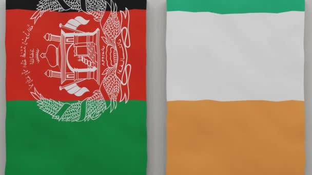 Афганістан Ірландія Шаховою Дошкою Концепція Політичних Відносин Між Країнами Анімація — стокове відео