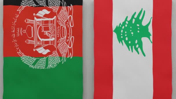阿富汗和黎巴嫩都在棋盘上 国家间政治关系的概念 3D动画 — 图库视频影像