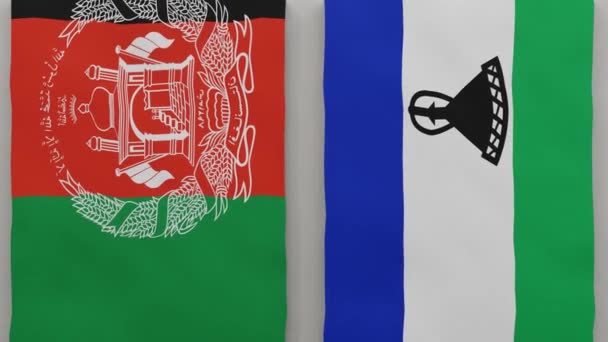 Afganistán Lesoto Tablero Ajedrez Concepto Relaciones Políticas Entre Países Animación — Vídeos de Stock