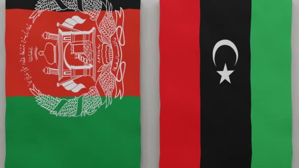 Afghanistan Libië Bij Het Schaakbord Het Concept Van Politieke Betrekkingen — Stockvideo
