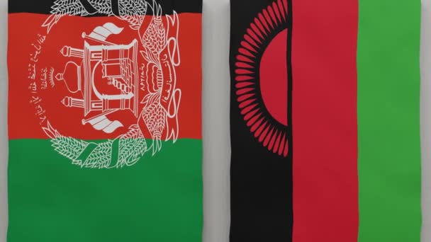 Afganistán Malawi Tablero Ajedrez Concepto Relaciones Políticas Entre Países Animación — Vídeos de Stock
