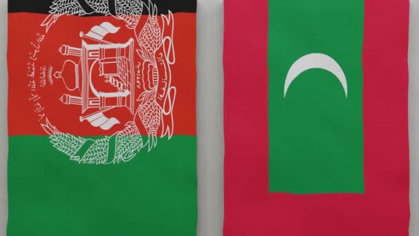 Afghanistan Maldive Alla Scacchiera Concetto Relazioni Politiche Tra Paesi Animazione — Video Stock