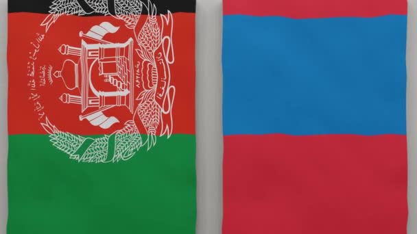 Afganistán Mongolia Tablero Ajedrez Concepto Relaciones Políticas Entre Países Animación — Vídeos de Stock