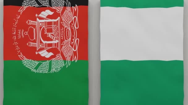Afghanistan Nigeria Alla Scacchiera Concetto Relazioni Politiche Tra Paesi Animazione — Video Stock