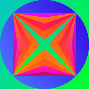 Renkli geometrik desen. Parlak çokgenli çok renkli soyutlama. Basit şekil ve şekle sahip en küçük grafik arkaplanı.