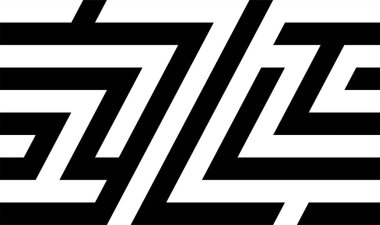 Çizgili siyah beyaz düz çizgileri ve çapraz eğimli çizgileri olan kusursuz bir desen. Optik illüzyon etkisi. Geometrik operasyon sanatı. Kumaş, tekstil, baskı ve ağ için vektör yanıltıcı arkaplan. 