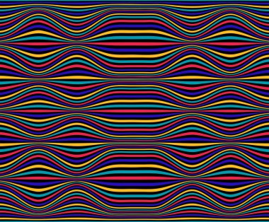 Renkli çizgili dalgalar, vektör çizimi