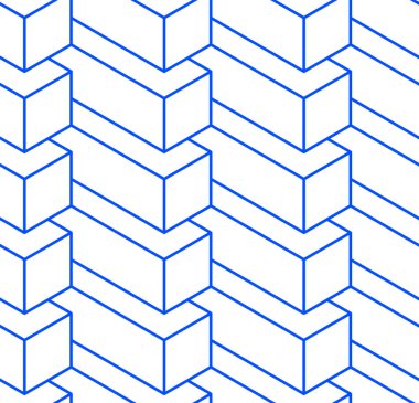 Isometric pürüzsüz desen, hacim gerçekçi doku, renk okşanmış arka plan. Küplü 3 boyutlu geometrik fayanslar. Ağ, duvar kağıdı, kumaş, ambalaj, kağıt, baskı için mimari arkaplan.