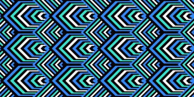 Renkli kusursuz desen. Çizgili altıgen ve eşkenar dörtgen vektör pulları. Operasyon sanat geçmişi. Endüstriyel teknolojik doku.