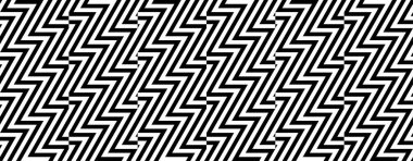 Zig-zag yaratıcı geçmişi. Siyah beyaz çizgili, pürüzsüz desen. Optik sanat, optik illüzyon. Vektör dokusu.