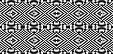 Hipnotik trans dokusu olan kusursuz bir model. Soyut siyah beyaz çizgili arka plan. Op art monokrom soyutlaması. Psikedelik seyahat sanatı.