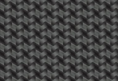 Isometric seamless pattern, volume realistic texture, black white gradient background. 3d geometric tiles with cubes. Abstract uncolored backdrop for web, wallpaper, fabric, wrapping, paper, print.