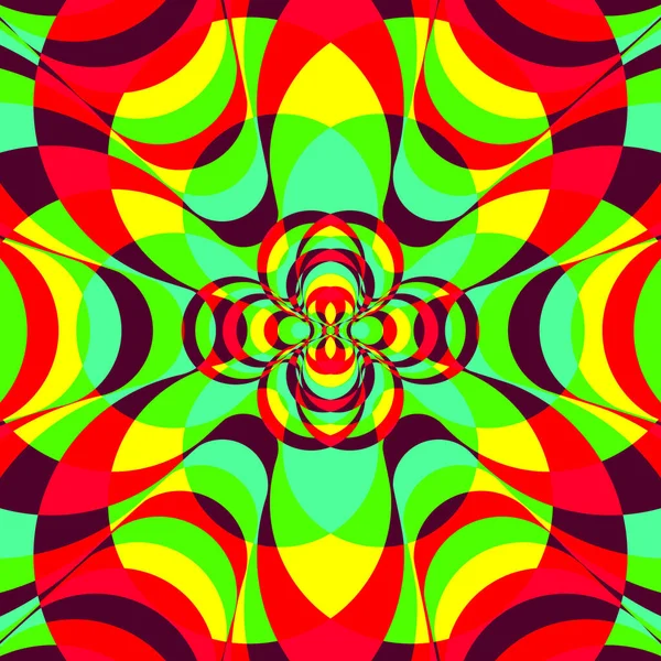 Abstrakte Bunte Hypnotische Symmetrische Muster Ornamentale Dekorative Kaleidoskop Bewegung Geometrischer — Stockvektor