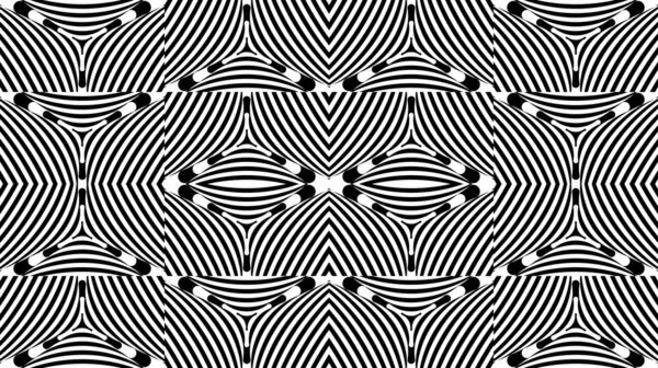 Seamless Pattern Hypnotic Trance Texture Abstract Black White Striped Background — Stock Vector