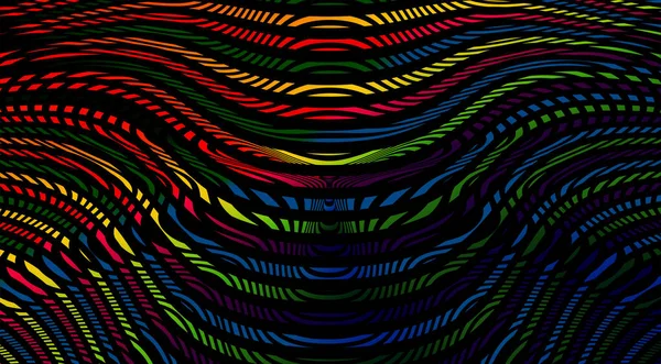 Moire Effect Kleur Geometrisch Patroon Psychedelische Golf Art Optische Illusie — Stockvector