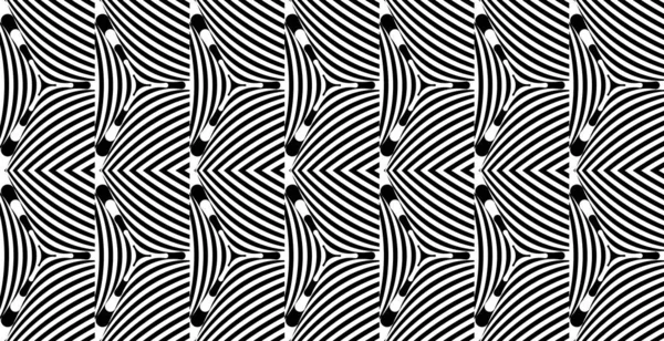 Nahtloses Muster Mit Hypnotischer Trance Textur Abstrakter Schwarz Weiß Gestreifter — Stockvektor