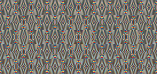 Color Seamless Pattern Hypnotic Trance Texture Abstract Multicolored Striped Background — 图库矢量图片