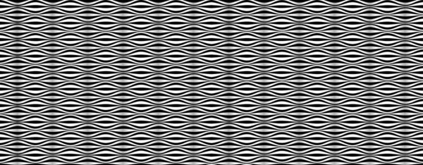 Modèle Sans Couture Rayé Noir Blanc Art Abstrait Ligne Onde — Image vectorielle