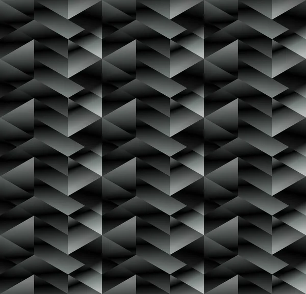 Isometric Seamless Pattern Volume Realistic Texture Black White Gradient Background — Stockvector