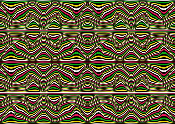 カラフルな縞模様の波 ベクターイラスト — ストックベクタ