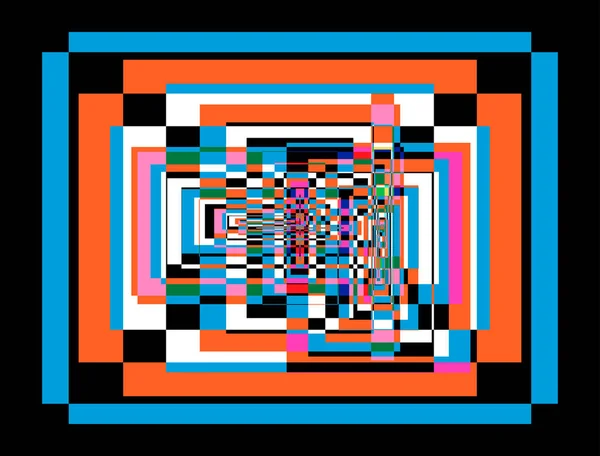 Sfondo Ottico Glitch Texture Rumorosa Digitale Danni Pixel Multicolori — Vettoriale Stock