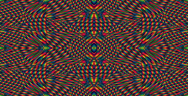 Color Seamless Pattern Hypnotic Trance Texture Multicolored Glitched Background Art —  Vetores de Stock