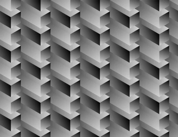 Ισομετρική Αδιάλειπτη Μοτίβο Όγκο Ρεαλιστική Υφή Μαύρο Λευκό Φόντο Γεωμετρικά — Διανυσματικό Αρχείο