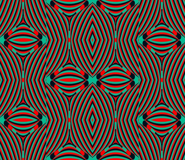 Farbnahtloses Muster Mit Hypnotischer Trance Textur Abstrakter Mehrfarbig Gestreifter Hintergrund — Stockvektor