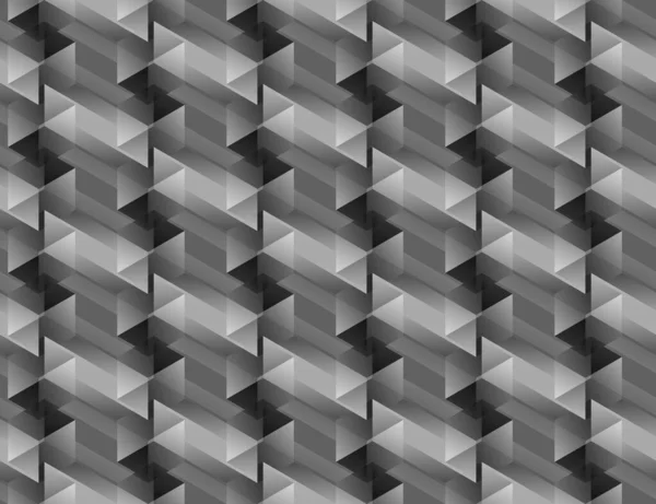 Isometric Seamless Pattern Volume Realistic Texture Black White Gradient Background — стоковый вектор