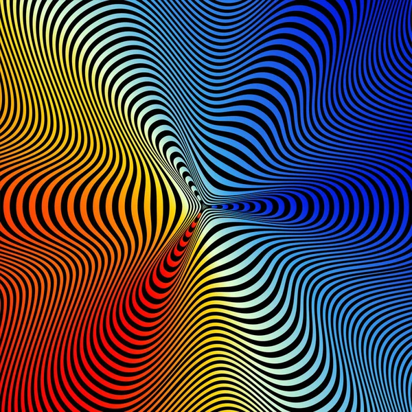 Patrón Hipnótico Abstracto Con Líneas Rayas Multicolores Formación Psicodélica Art — Archivo Imágenes Vectoriales