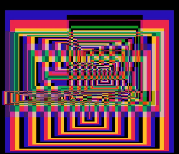 Optik Arkaplan Arızası Dijital Gürültü Dokusu Çok Renkli Piksel Hasarı — Stok Vektör