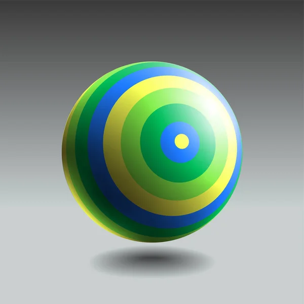 Esfera Rayas Color Con Luz Sombra Realistas Objeto Vectorial Abstracto — Vector de stock