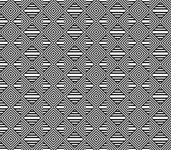 Nahtloses Muster Mit Schwarz Weiß Gestreiften Geraden Linien Und Diagonal — Stockvektor